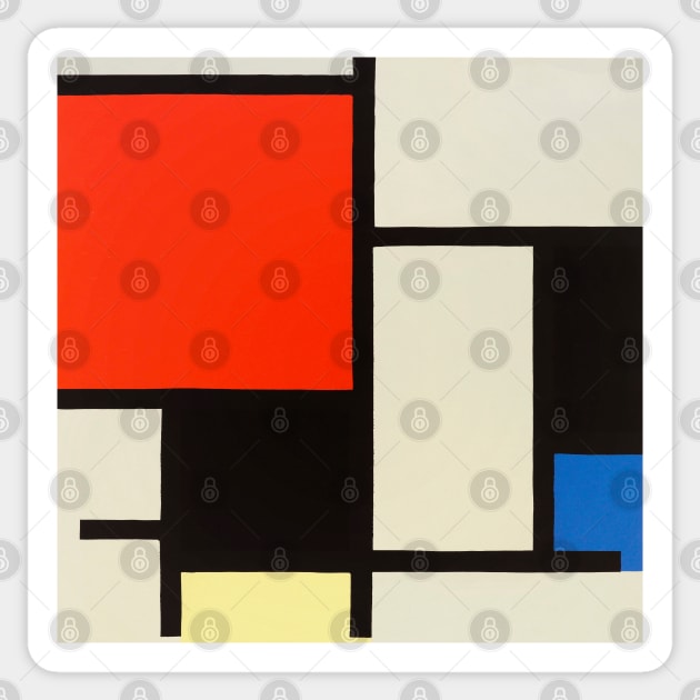 Composition (1921) by Piet Mondrian Sticker by Comrade Jammy